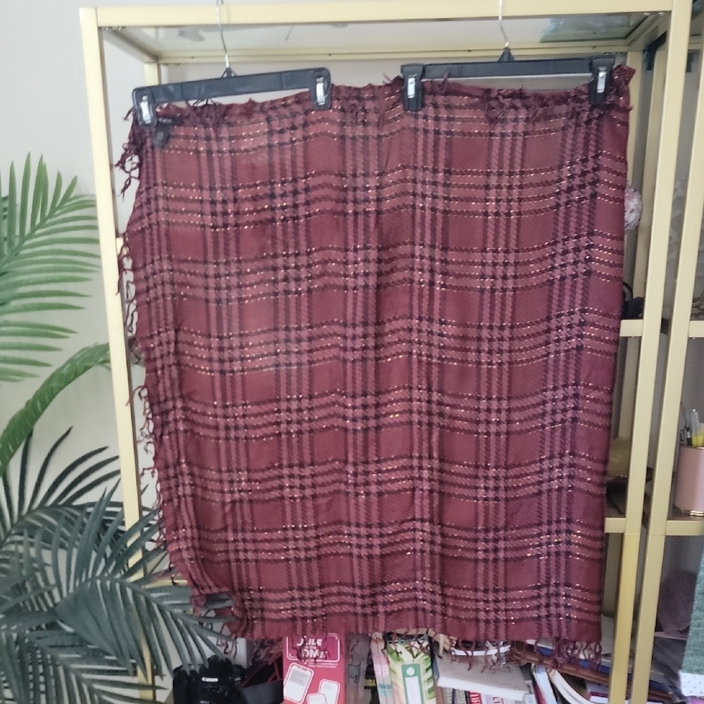 Arden B Red and Black Christmas Plaid Scarf